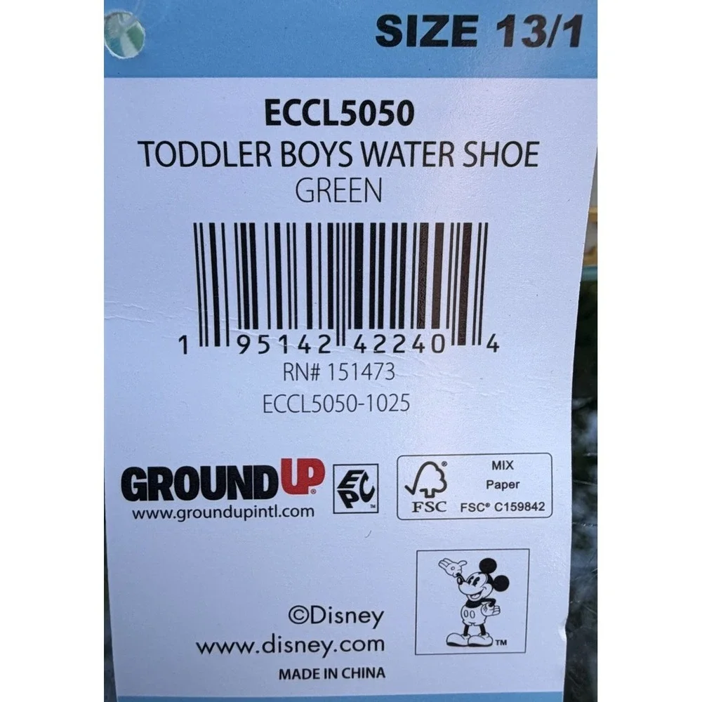 Disney Mickey Mouse Clubhouse Toddler Water Shoes Size 13/1 Aqua Surf Beach NWT